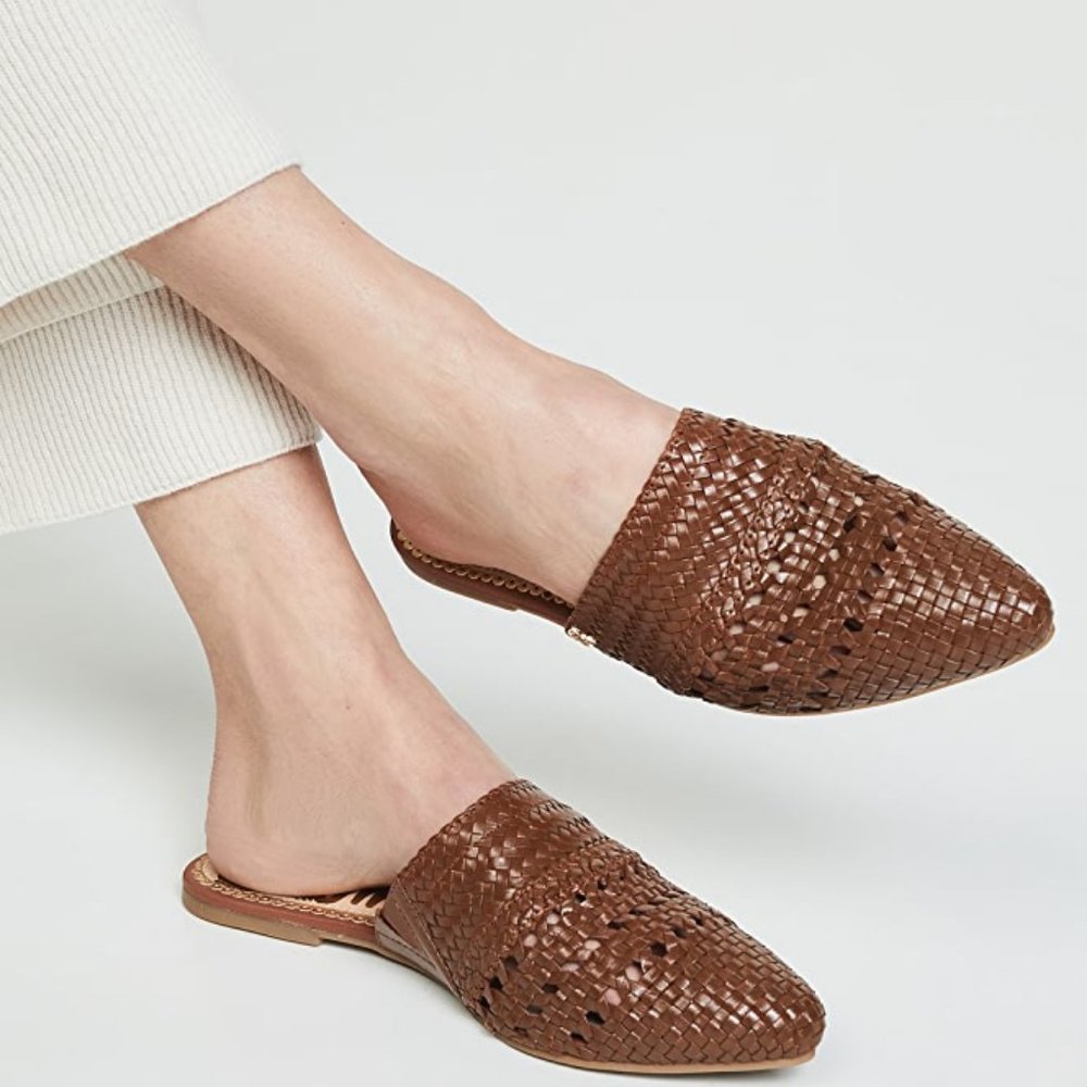 SOLD Sam Edelman Natalya Brown Leather Mule Slide